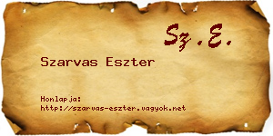 Szarvas Eszter névjegykártya